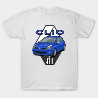 Clio III 3 Car Lutecia hatchback blue T-Shirt